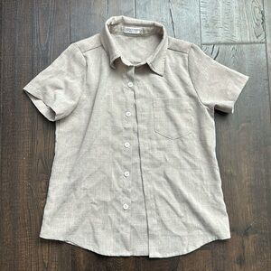 Stylish tan COOFANDY button-up shirt